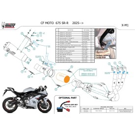 Mivv Sport Exhaust Full System Titanium CF Moto 675SR-R CF.011.LC4T + ACC.099.A1