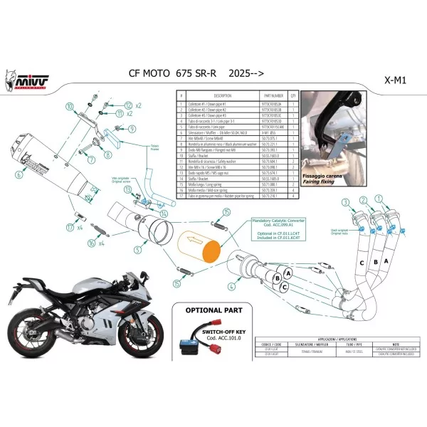 Mivv Echappement Sport Complet Titane CFMOTO 675SR-R