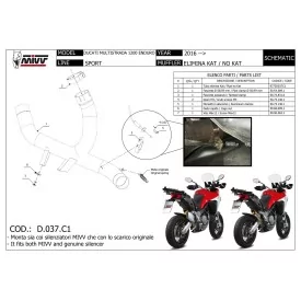 Mivv De-Cat Pipe Ducati MULTISTRADA 1200 ENDURO D.037.C1