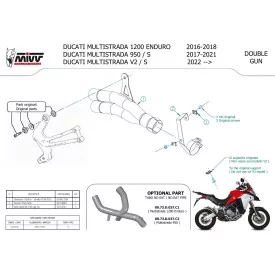 Mivv DOUBLE GUN Inox Ducati MULTISTRADA 1200 ENDURO D.037.LDGX