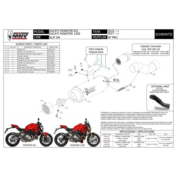 Mivv GP PRO Ducati Monster 1200