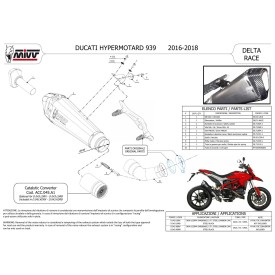 Mivv DELTA RACE Negro Ducati HYPERMOTARD 939 D.043.LDRB + ACC.045.A1