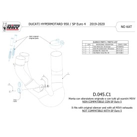 Mivv Katalysator-Ersatzrohr Ducati HYPERMOTARD 950 / SP / RVE D.045.C1