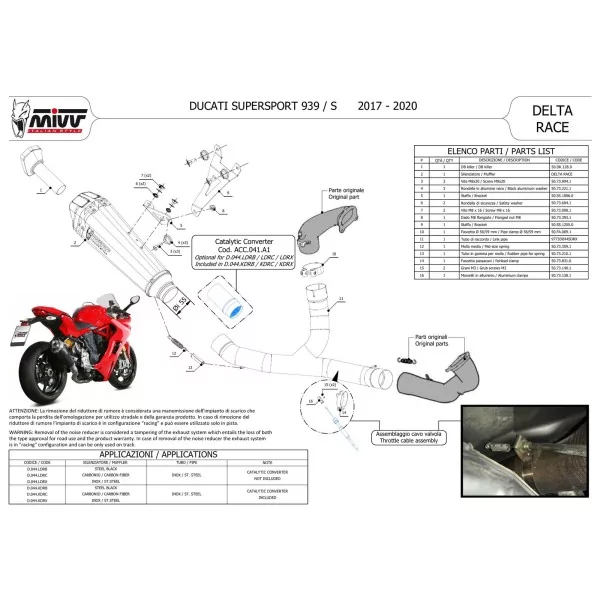 Mivv DELTA RACE Carbono Ducati SUPERSPORT 939 / S