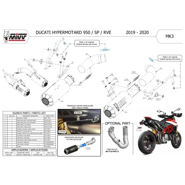 Mivv MK3 Carbonio Ducati HYPERMOTARD 950 / SP / RVE