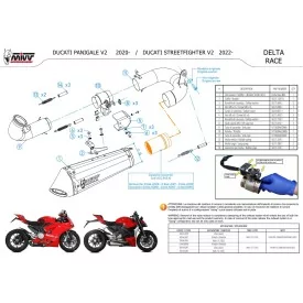 Mivv DELTA RACE Noir Ducati STREETFIGHTER V2 D.046.LDRB + ACC.045.A1