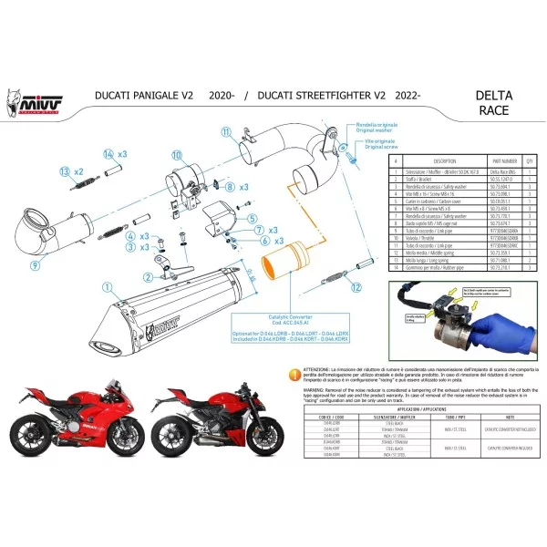 Mivv DELTA RACE Negro Ducati STREETFIGHTER V2