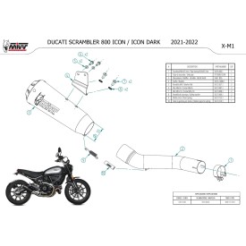 Mivv X-M1 Schwarz Ducati SCRAMBLER 800 ICON / ICON DARK D.051.SC4B