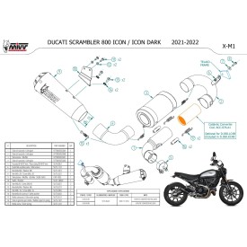 Mivv X-M1 Noir Ducati SCRAMBLER 800 ICON / ICON DARK D.050.LC4B + ACC.076.A1