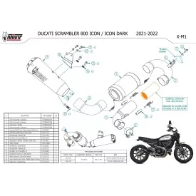 Mivv X-M1 Negro Ducati SCRAMBLER 800 ICON / ICON DARK D.050.LC4B + ACC.076.A1