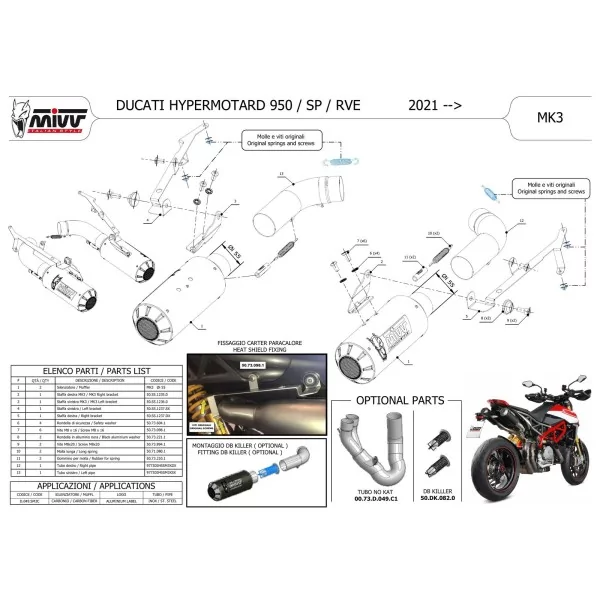 Mivv MK3 Carbono Ducati HYPERMOTARD 950 / SP / RVE
