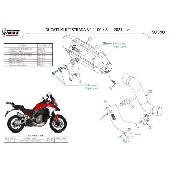 Mivv SUONO Inox Ducati MULTISTRADA V4 1100 / S