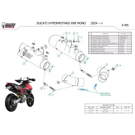 Mivv X-M5 Titanium Ducati HYPERMOTARD 698 MONO D.055.LC5T