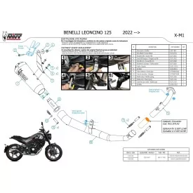 Mivv Komplette Sport-Auspuffanlage Schwarz Benelli LEONCINO 125 E.007.LC4B + ACC.073.A1