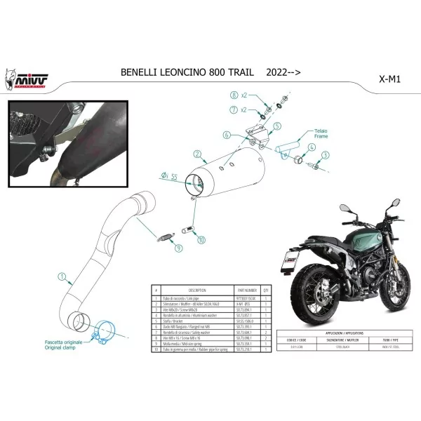 Mivv X-M1 Nero Benelli LEONCINO 800 TRAIL