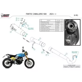 Mivv Sport Exhaust Full System Black Fantic Motor CABALLERO 500 FM.001.SC4B