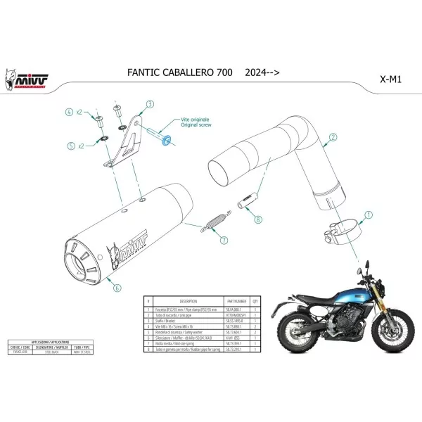 Mivv X-M1 Noir Fantic Motor CABALLERO 700