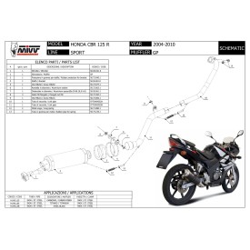 Mivv GP Honda CBR 125 R H.043.LXB + ACC.033.A1