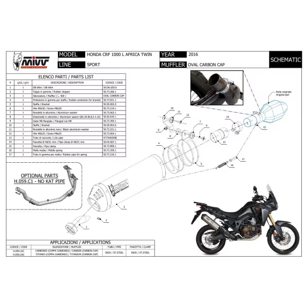 Mivv Oval Honda Africa Twin CRF 1000 L