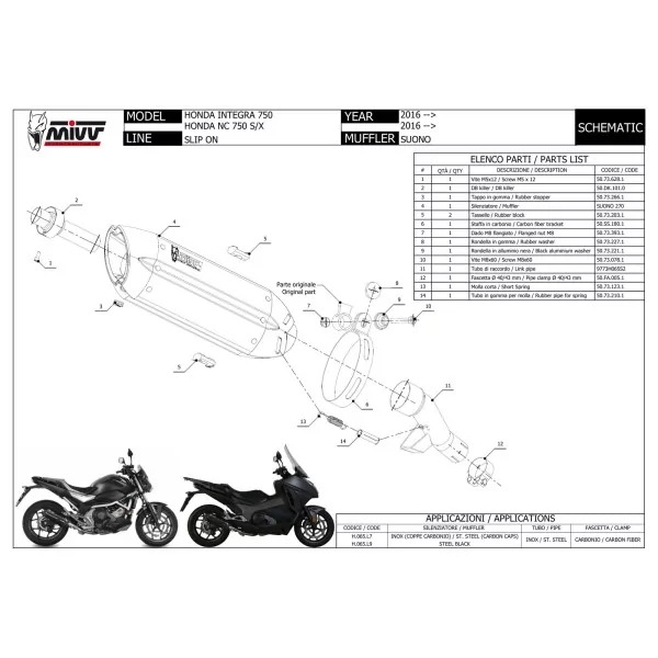 Mivv SUONO Black Honda INTEGRA 750