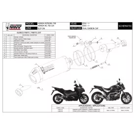 Mivv OVAL Carbonio fondello carbonio Honda INTEGRA 750 H.065.L3C