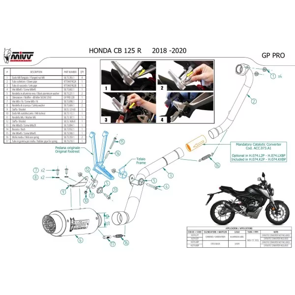 Mivv GP PRO Honda CB 125 R