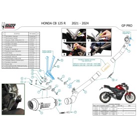 Mivv Sport Exhaust Full System Black Honda CB 125 R H.077.LXBP + ACC.073.A1