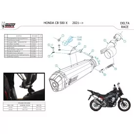 Mivv DELTA RACE Inox Honda CB 500 X H.084.LDRX