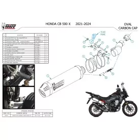 Mivv OVAL Carbonio fondello carbonio Honda CB 500 X H.084.L3C