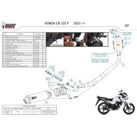 Mivv Sport Exhaust Full System Black Honda CB 125 F H.088.LXB + ACC.073.A1