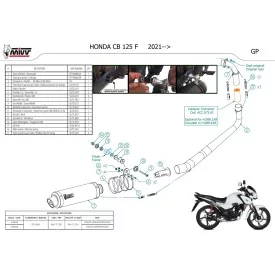 Mivv Sport Exhaust Full System Black Honda CB 125 F H.088.LXB + ACC.073.A1
