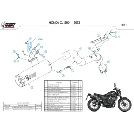 Mivv HR-1 Noir fond carbone Honda CL 500 H.090.LH1BC