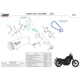 Mivv HR-1 Negro Honda CMX 1100 REBEL H.092.LH1BA