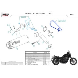 Mivv HR-1 Nero fondello carbonio Honda CMX 1100 REBEL H.092.LH1BG