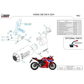 Mivv MK3 Carbon Honda CBR 500 R H.093.SM3C