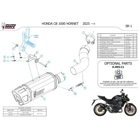 Mivv SR-1 Titane Noir Honda CB 1000 HORNET / SP H.095.LR1TB