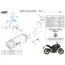 Mivv SR-1 Black Titanium Honda CB 1000 HORNET / SP H.095.LR1TB
