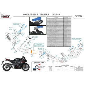 Mivv Sport Exhaust Full System Carbon Honda CB 650 R H.096.K2P + ACC.099.A1