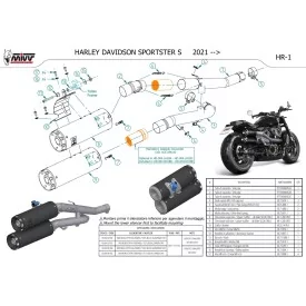 Mivv HR-1 Schwarz Carbon-Endkappe HD SPORTSTER S HD.004.LH1BC + ACC.096.A2