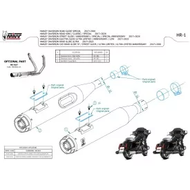 Mivv HR-1 Negro fondo aluminio HD CVO ROAD GLIDE ST / STREET GLIDE / ULTRA LIMITED / ULTRA LIMITED ANNIVERSARY HD.005.LH1BA