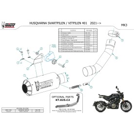 Mivv MK3 Carbonio Husqvarna SVARTPILEN / VITPILEN 401 HU.004.SM3C