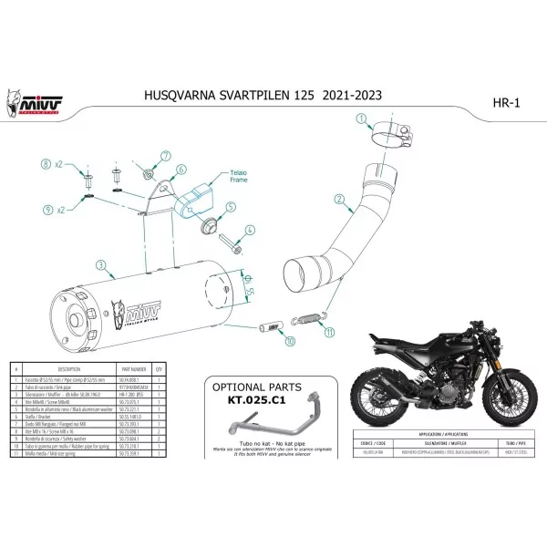 Mivv HR-1 Nero Husqvarna SVARTPILEN 125