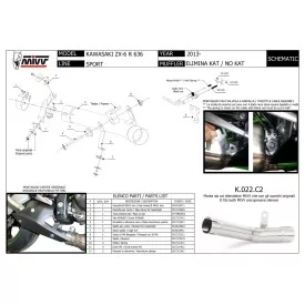 Mivv Suppressor du Catalyseur Kawasaki Ninja ZX-6R 636