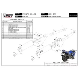 Mivv OVAL Black carbon end cap Kawasaki ZZR 1400 K.023.LVC