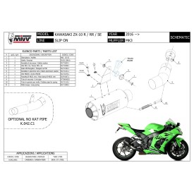 Mivv MK3 Carbone Kawasaki ZX-10 R / RR / SE K.042.LM3C
