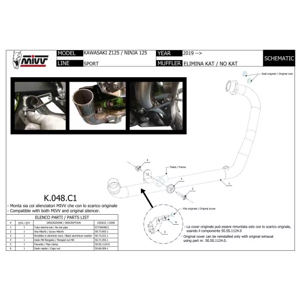 Mivv Supresor Catalizador Kawasaki Ninja 125