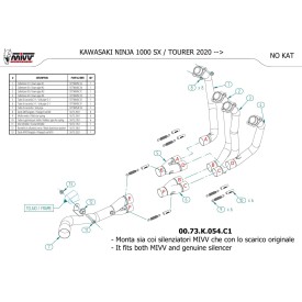 Mivv Tube Décata Kawasaki NINJA 1000 SX / TOURER K.054.C1