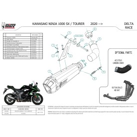 Mivv DELTA RACE Inox Kawasaki NINJA 1000 SX / TOURER K.054.LDRX