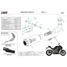 Mivv MK3 Carbon Kawasaki Z900 A2 (35 KW / 70 KW) K.056.LM3C
