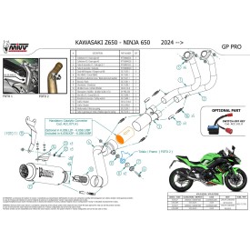Mivv Scarico Sportivo Completo Carbonio Kawasaki Z650 K.058.L2P + ACC.077.A1